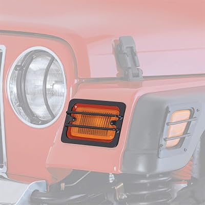 Hooke Road Euro Black Front Turn Signal Light Cover for 1997-2006 Jeep Wrangler TJ Pair
