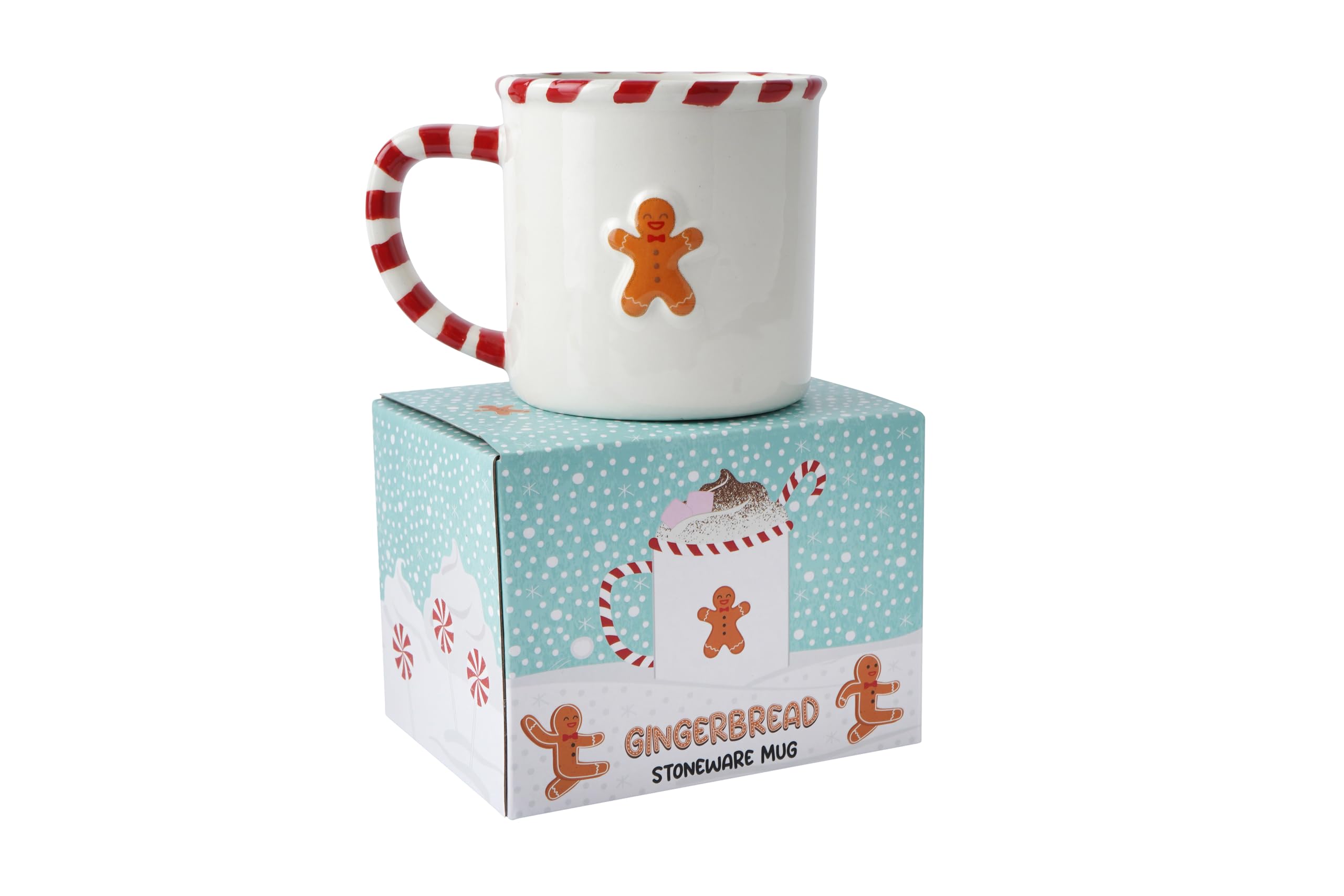 CGB Giftware | Christmas Gingerbread Man Stoneware Mug | Gingerbread Man | Christmas | Festive | Tea Coffee | Joy to The World | GB07339