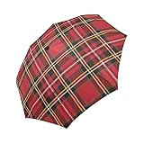 Red Plaid Windproof Automatic Open And Close