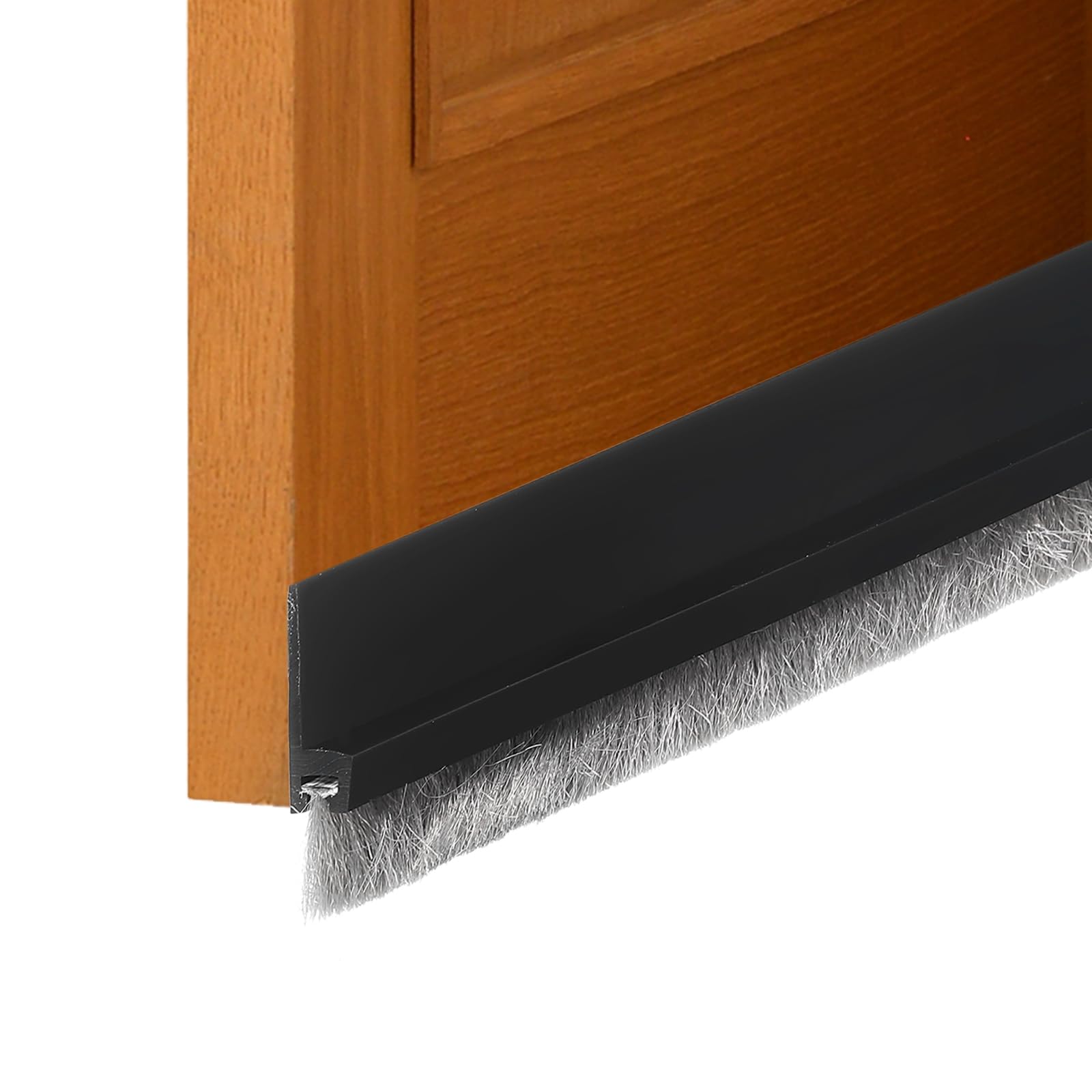 Photo 1 of uxcell Door Sweep for Bottom of Door, 1.2" x 40" Door Draft Stopper with Brush Weather Stripping with Self Adhesive for Exterior & Interior Doors Blocker Dust Cold Heat Noise, Black