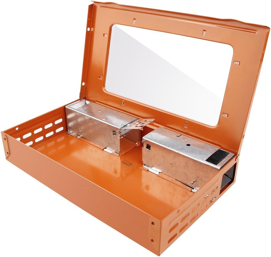 HUX EYE Humane Live Mouse Trap with A Clear Top, Safe Durable Best Mice Traps No Kill, Orange
