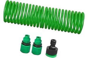 Leefasy Coil Garden Hose Flexible Yard Portable Outdoor Lawn with Quick Connector Water Hose for RV Spigots Vehicles Deck Mar