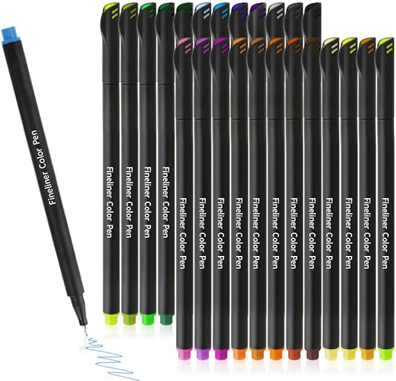 Fineliners pens, Felt Tip Fine line Colouring Pen for Adult &Kids