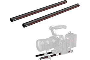 SmallRig 15mm Carbon Fiber Rod for 15mm Rod Support System, 12 inches (30 cm) Long, for Rod Clamps, Matte Box and Follow Focus, Pack of 2-5212