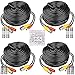 HISVISION 4 Pack 100ft BNC Video Power Cable Security Camera Wire Cord Extension Cable with 8pcs BNC Connectors and 100pcs Cable Clips for CCTV DVR Surveillance System. primary