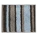 InterDesign Microfiber Stripz Bathroom Shower Accent Rug, 21 x 17, Mocha/Gray, Small
