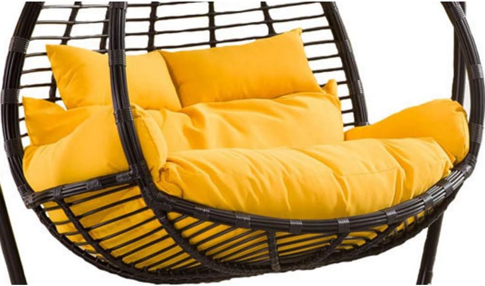 LCZ Thick Hanging Hammock Nest Egg Swing Chair Cushion,Seat Cushioning Pad for Indoor Outdoor Patio Backyard Double Zipper No Chair-Creamy