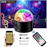 Disco Ball Lights lamp Party Lights Bluetooth Speaker,Fihome USB Powered Disco Strobe Ball Light Sound Activated Rotating Machine Lighting for Home Birthday Dancing Wedding Sleepover (Black)