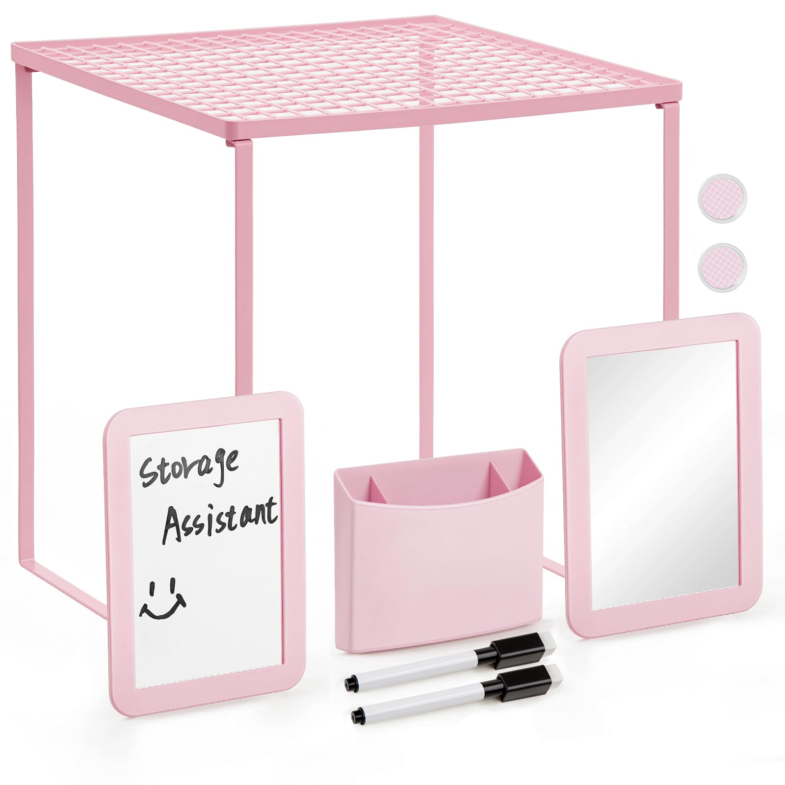 Photo 1 of Locker Organizer Accessories Kit for Girls, 8 Pcs Pink Locker Decorations for Middle School, Back to School Preppy Essentials Set