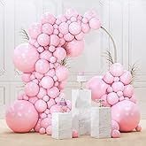 PartyWoo Baby Pink Balloons 145 pcs Different Sizes of 18 12 10 5 Inch Pastel Pale Light Pink Balloons Arch Kit Garland for Baby Shower Gender Reveal Birthday Princess Party Decorations Pink-Q05