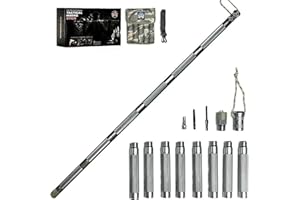 Prime Adventure Hiking Tactical Stick Walking Staff - Outdoor Multitool Gear Trekking Pole Collapsible Retractable Premium 15 in 1 | 8 Tubes