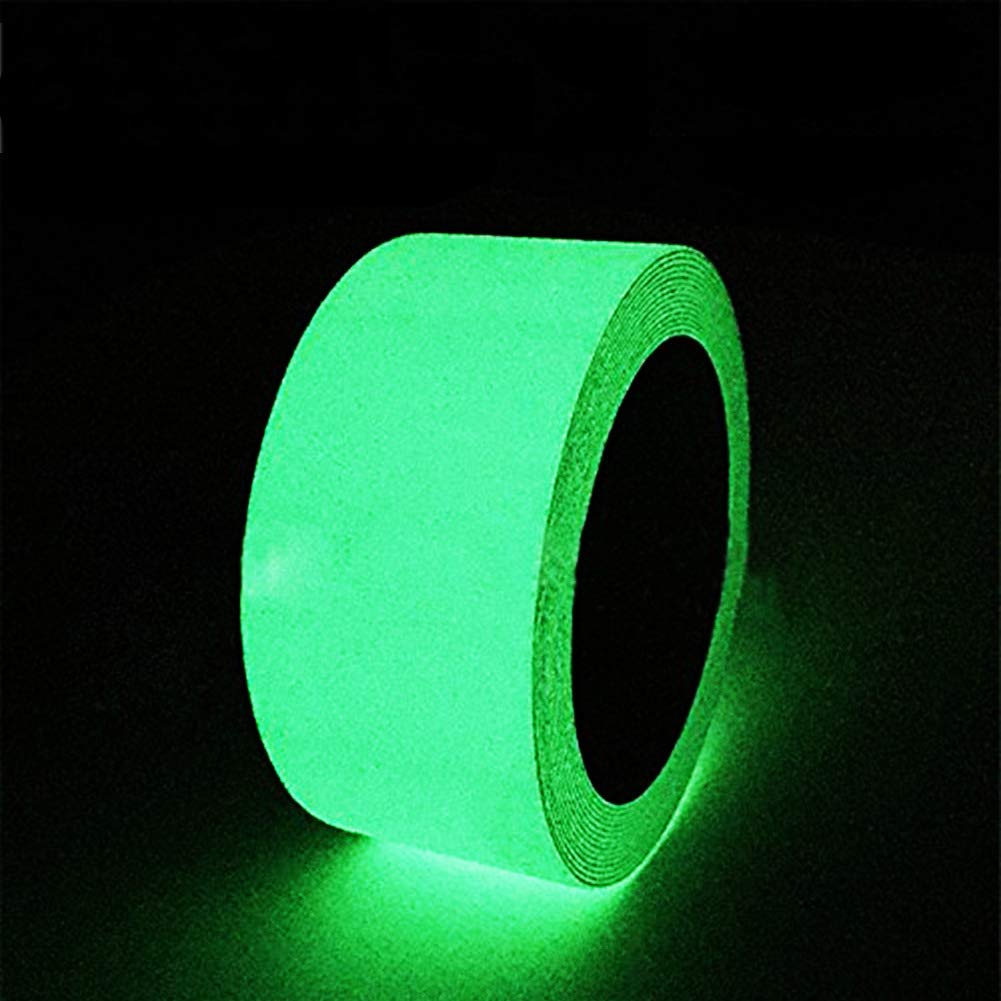 Gebildet Glow in The Dark Self-Adhesive Tape, Green Light Luminous Tape Sticker, 9.8 ft x 2 inch (3m*5cm): Waterproof, Removable, Durable, Wearable, Stable, Safety