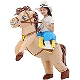 JOYBRO Inflatable Horse Costume, Funny Cowboy Riding Horse Suit, Blow up Costumes for Halloween, Christmas, Theme Parties