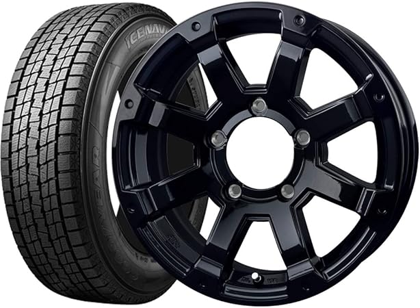 Amazon 年製 ジムニー Jb23w Jb64w 国産スタッドレスタイヤホイールセット 175 80r16 16インチ C ロックケリーmx 1 グロスブラック タイヤ ホイールセット 車 バイク