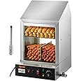 VEVOR Hot Dog Machine, 36 L, 2-Tier Hot Dog Steamer for 200 Hotdogs & 42 Buns, 1200W Electric Bun Warmer Cooker with Rotary Knob Temp Display