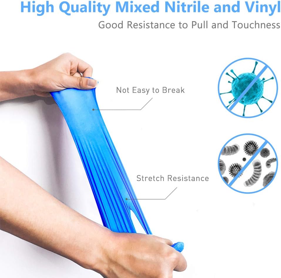 Disposable Gloves, 100Pcs Vinyl Gloves Non Sterile, Powder Free, Latex Free - Cleaning Supplies, Kitchen and Food Safe - Ambidextrous (Medium): Health & Personal Care