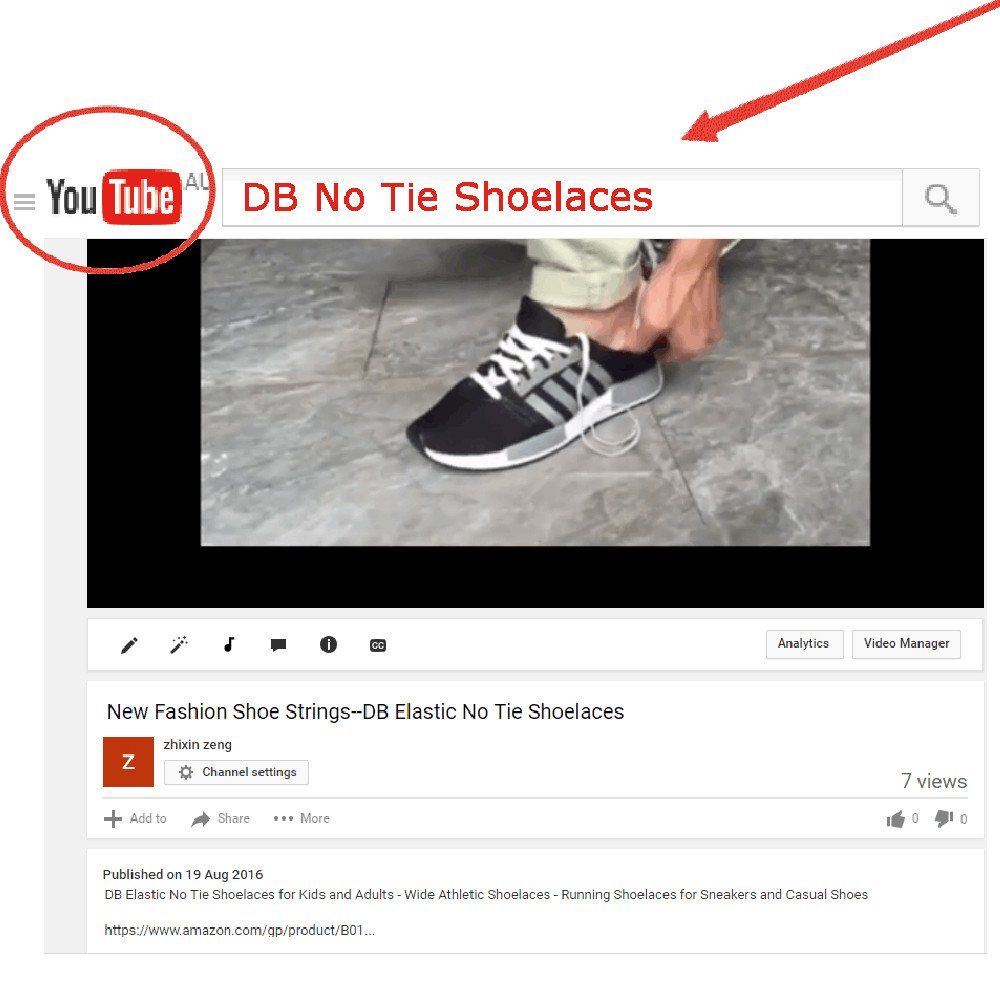 DB Elastic No Tie Shoe Laces, Replacement Shoelaces, Flat Elastic Shoe