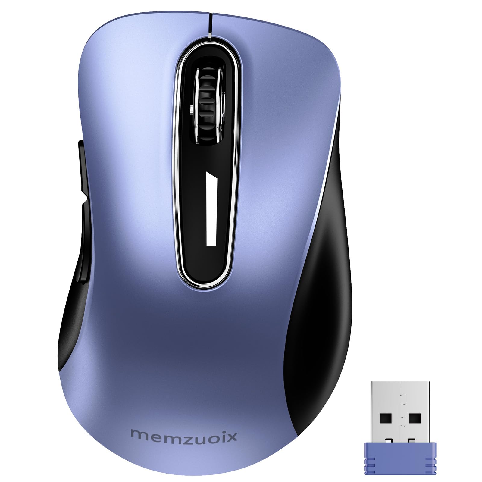Photo 1 of memzuoix 2.4G Wireless Mouse, 1400 DPI Mobile Optical Cordless Mouse with USB Receiver, Portable Computer Mice Wireless Mice for Laptop, PC, Desktop, MacBook, 5 Buttons (Navy Blue)
