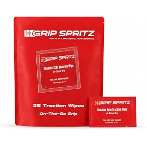 Grip Spritz Basketball Shoe Grip Wipes - 25 Individually Wrapped Traction Wipes, On-the-Go Basketball Shoe Grip Spray Alterna