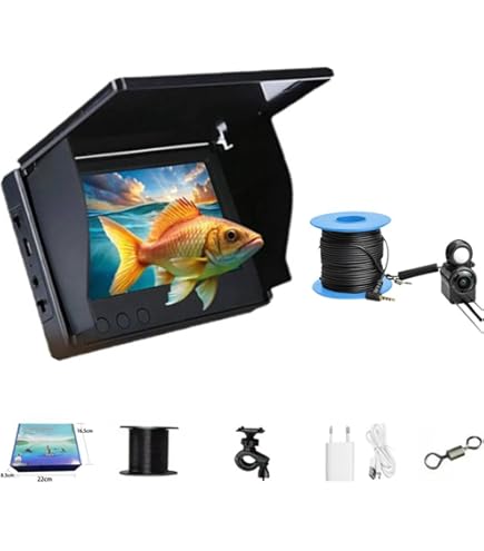 Caméra De Pêche Sous-Marine QLQK - Écran 4,3'' 1080P Vision Nocturne 220°