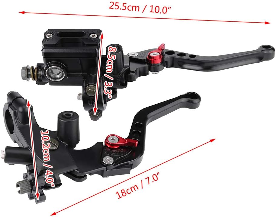 Keenso Motorcycle Brake Master Cylinder, Motorcycle Clutch Lever, Universal 25mm Left & Right for Motorbike Handlebars ATV - Image 4
