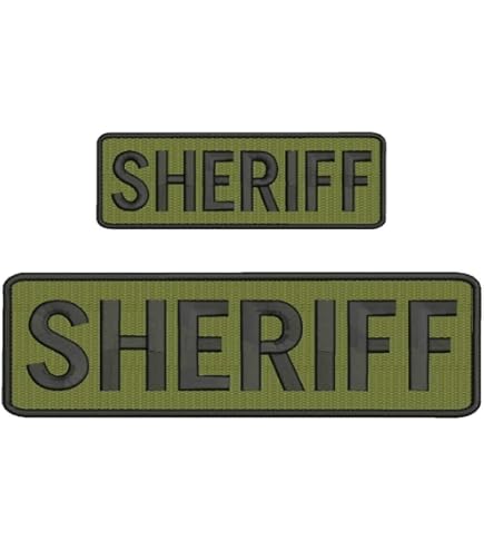 Amazon.com: Sheriff Embroidery Patch 3X8 and 2X6 INCHES Hook OD