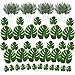 LEAFBABY 48 PCS 2 Kinds 4 Sizes Artificial Fake Lifelike Simulation Tropical Palm Leaves for Home Kitchen Party Decorations