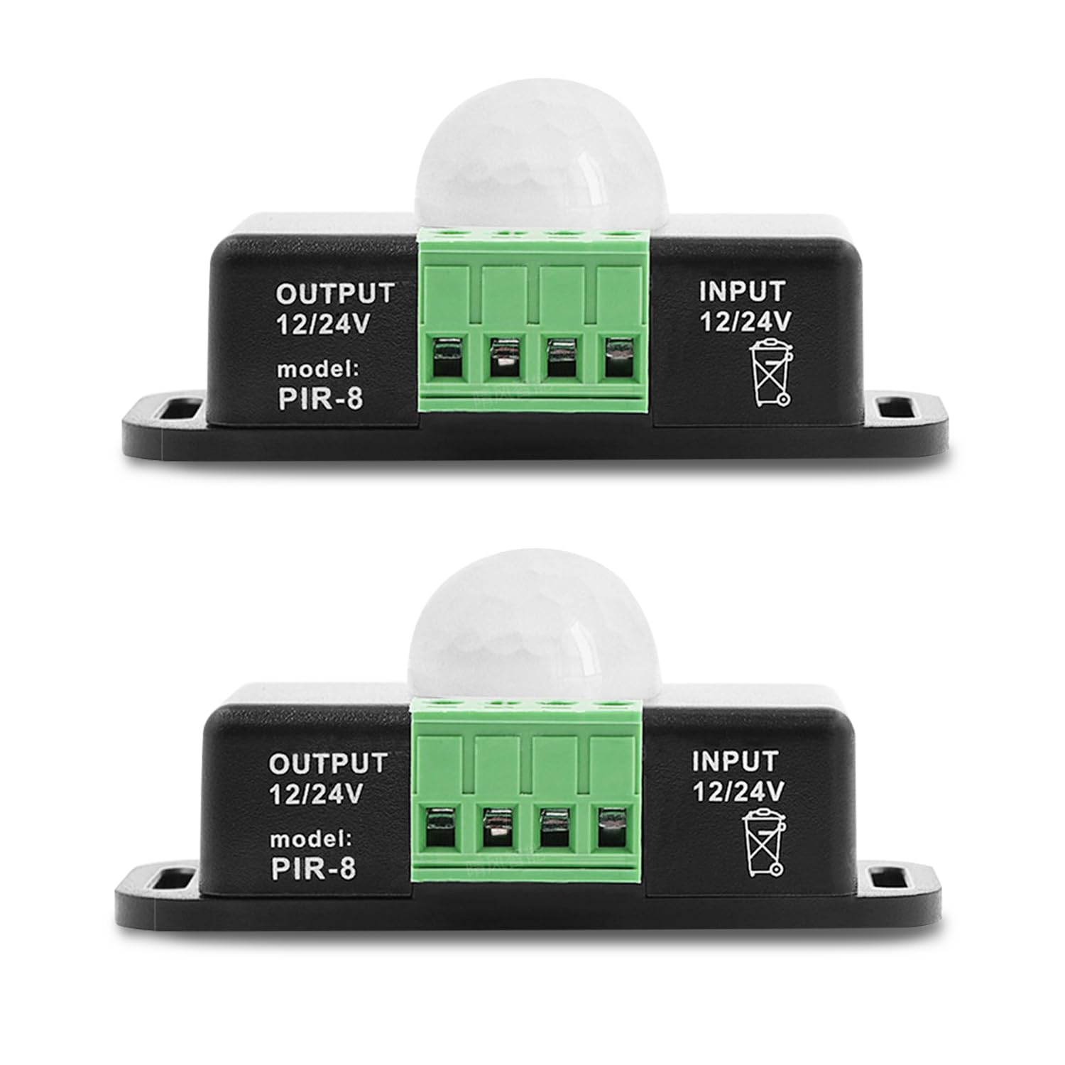 SIGANDG Body Infrared Light Switch,12V-24V PIR Sensor LED Motion Sensor Switch Motion Timer Function Sign Control PIR Controller,ForLED Strips Lighting (2 Pcs-Black)