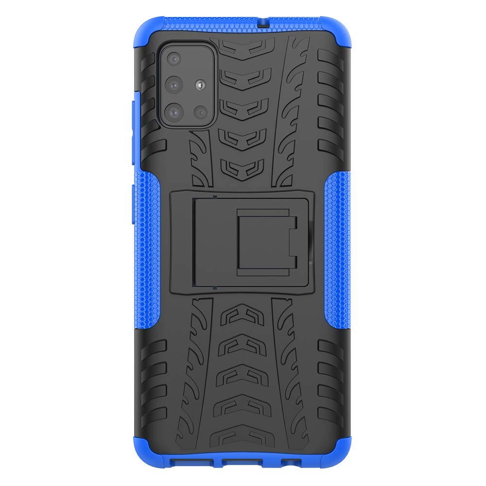 ALDHOFA Case for Samsung Galaxy A51,Heavy Duty Shock Proof Protective Phone Case,Dual Layer Hybrid Cover with Kickstand for Samsung A51-Blue