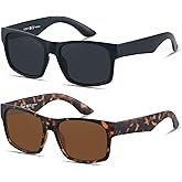 LYZOIT Extra Large Sunglasses for XL Big Wide Heads Mens Polarized XXL Oversized Square Sun Glasses