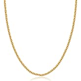 Hadoken 925 Sterling Silver Rope Chain Lobster Clasp 2/2.5/3mm Gold/Silver Chain Necklace for Men Women Diamond Cut 16/18/20/22/24/26/30 Inches