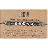 COLORFUL BLING Handmade Healing Chakra Beaded Bracelet with Spiritual Meaningful Card Crystal Natural Stone Strand Bracelet for Women Reiki Yoga Meditation Jewelry Protection Gifts