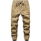 LOKTARC Boys' Pull-On Slim Fit Camo Cargo Jogger Pants