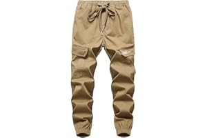 LOKTARC Boys' Pull-On Slim Fit Camo Cargo Jogger Pants