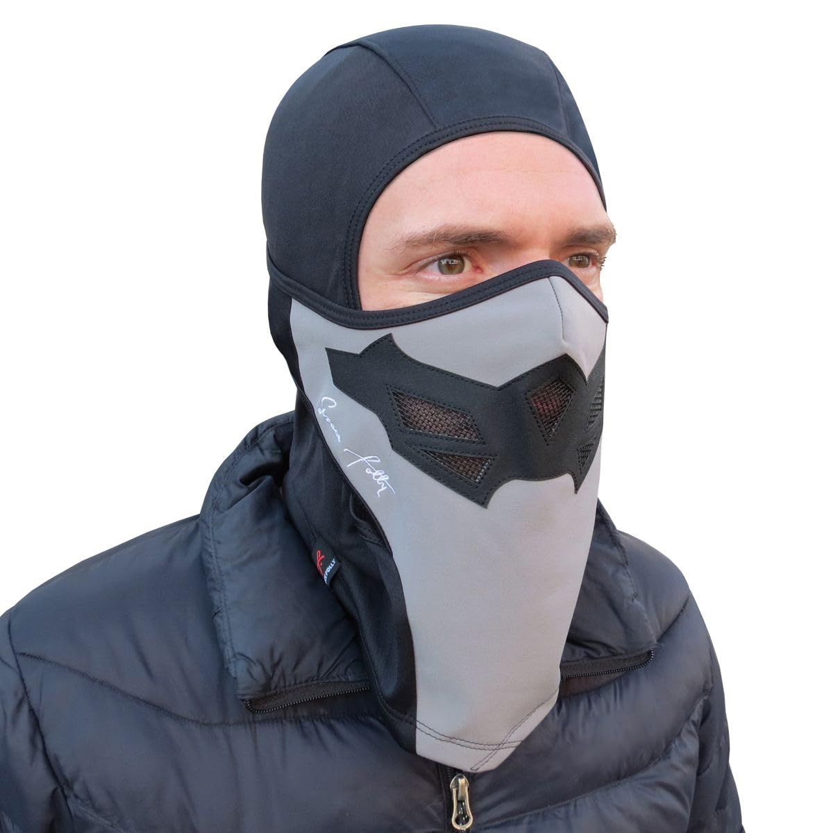 Grace Folly Full Balaclava Ski Face Mask for Snowboarding and Cold Winter Weather Sports, Adult Unisex, Black & Grey