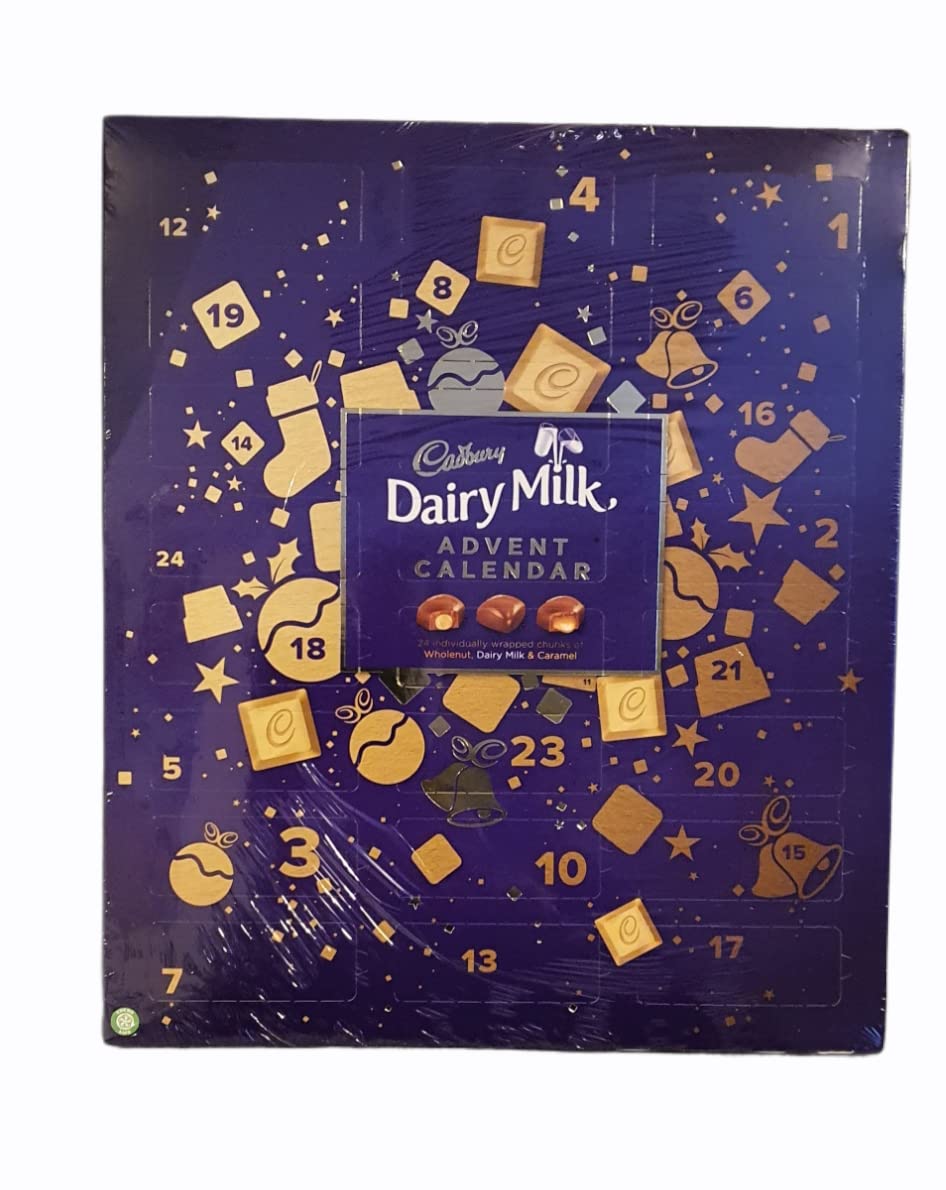 Sprinkle A Little Christmas Cheer! 24 Individually WrappedChunks of Wholenut, Diary Milk & Caramel Advent Calendar,258g