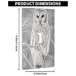 Pznen Bird Light Switch Cover Cute White Owl Perch