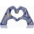 Colourful hand heart decoration, heart hand statue, love finger sculpture wedding decoration, suitable for bookshelf coffee table office bedroom TV cabinet bookshelf small ornaments home decoration.