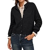 GRECERELLE Womens Cardigan Sweater Open Front Long Sleeve Crew Neck Button Down Knit Casual Jacket, S-2XL