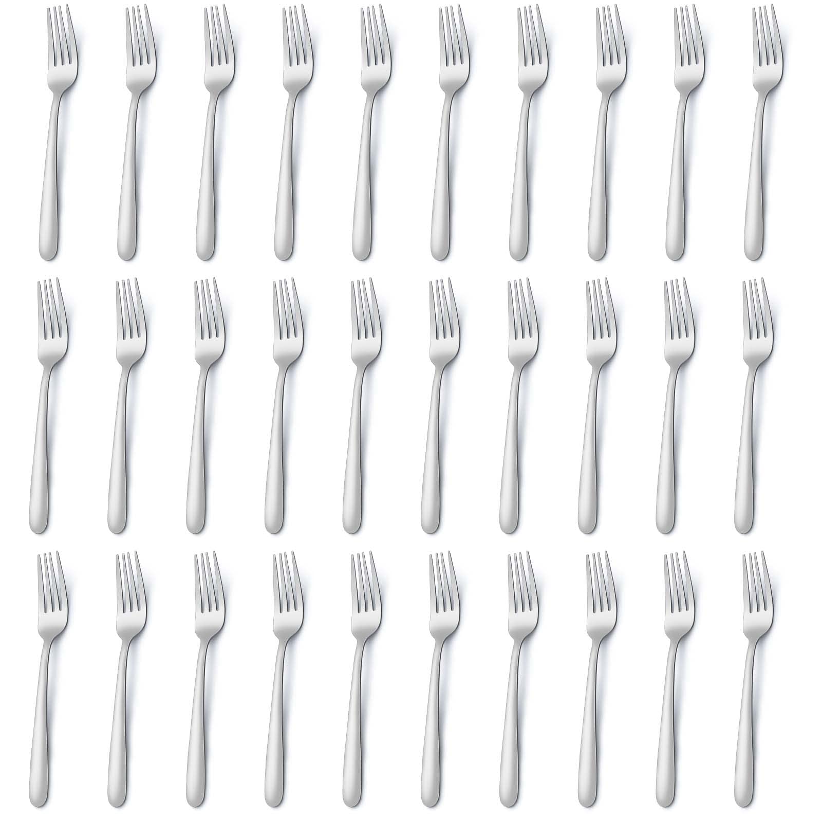 Funnydin 36-Piece Stainless Steel Fork Set - 7.1 Inch Cutlery for Dinner, Table, Cake, and Dessert - Dishwasher Safe - Home Kitchen & Restaurant