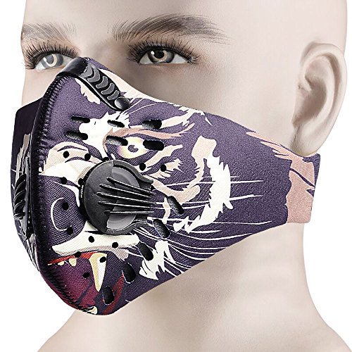 MoHo Dust Mask, Upgrade Version Activated Carbon Dustproof Mask Windproof Foggy Haze Anti-Dust Mask Motorcycle Bicycle Cycling Ski Half Face Mask for Outdoor Activities (Camouflage) - Thumbnail 5