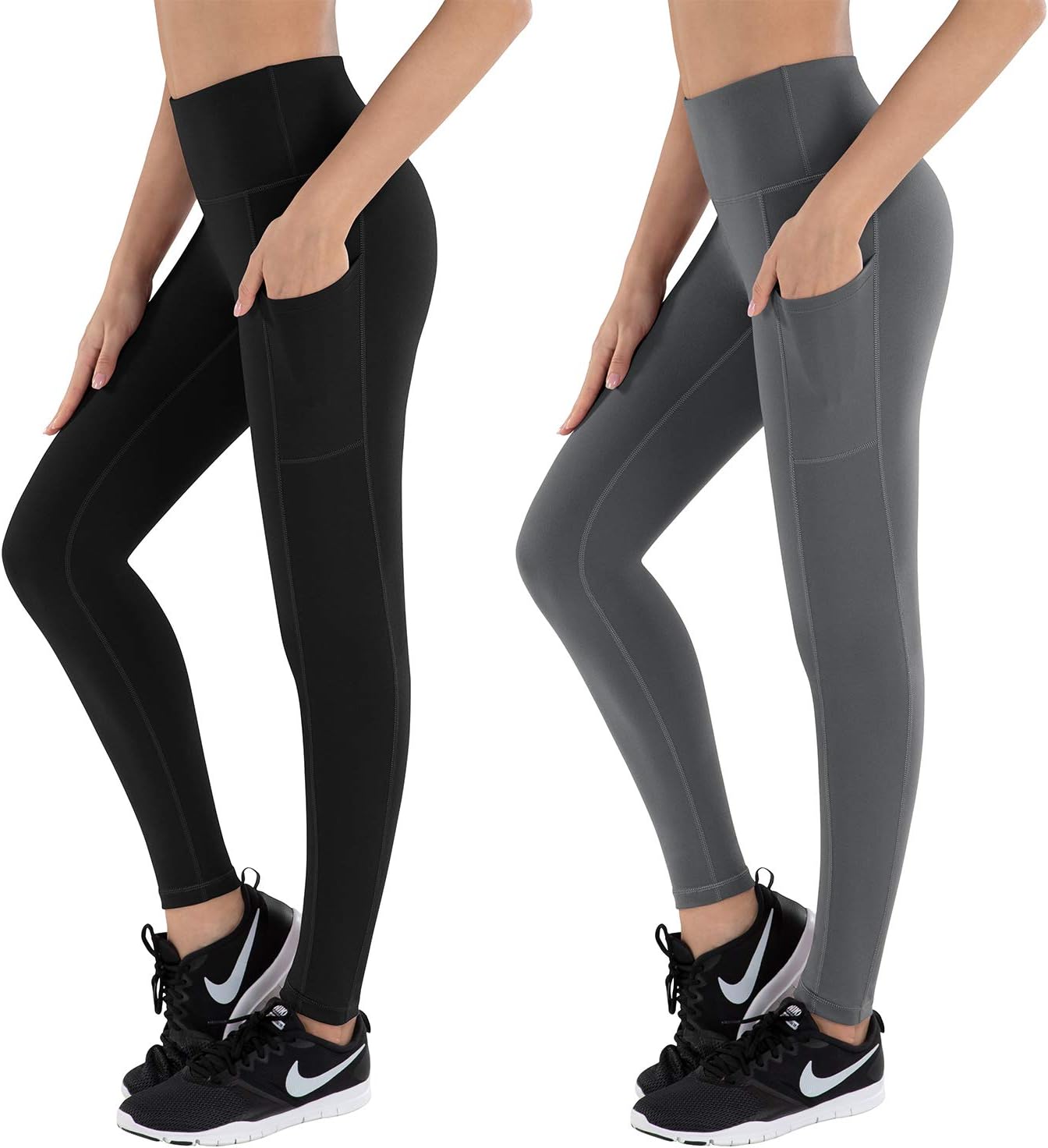 Women's High Waist Yoga Pants with Pockets Tummy Control Workout Running
