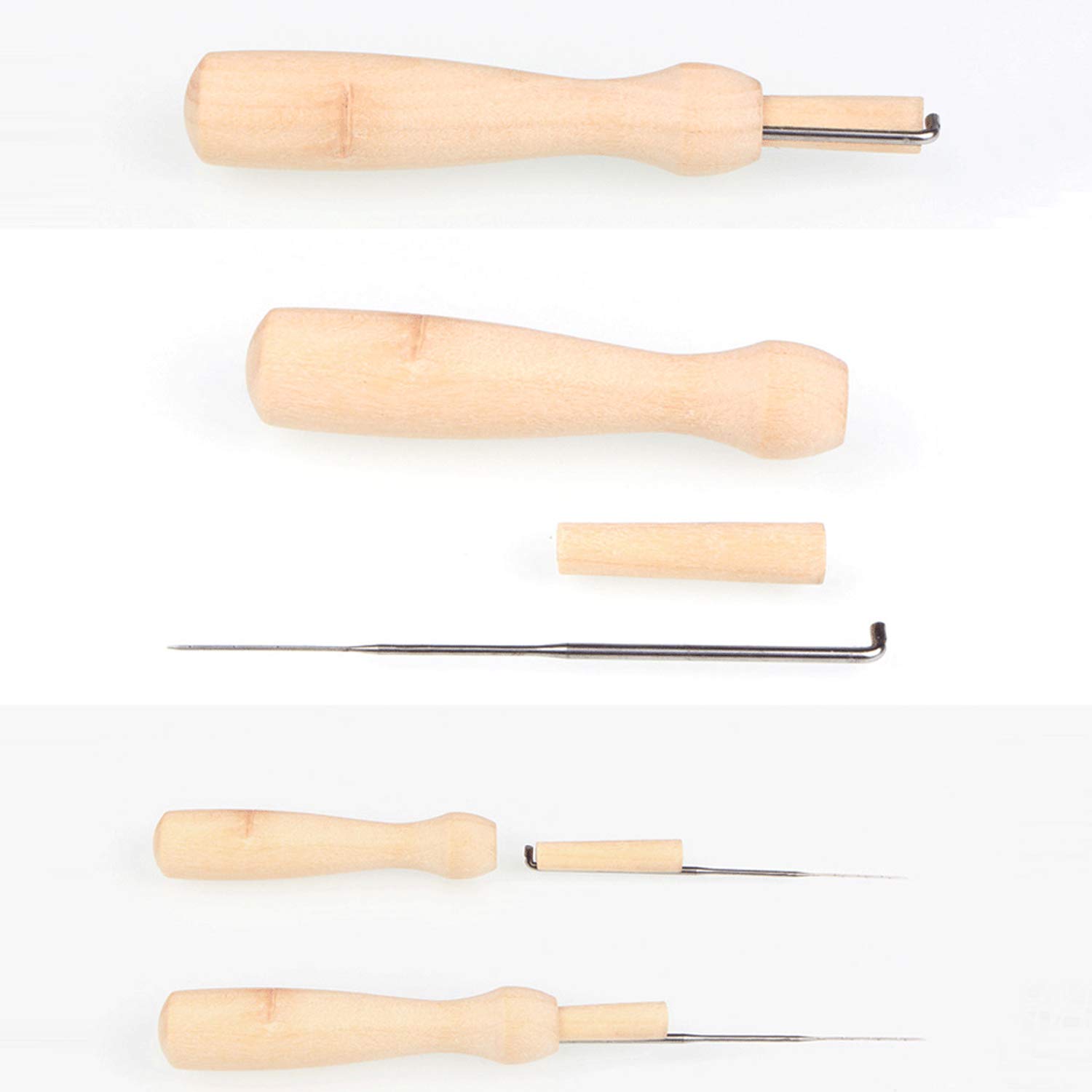 Phinus 30 Pcs Needle Felting Kit, Wool Felting Needles, 3 Sizes: 3.58/3.39/3.07 inch, Grey, Sharp Point, Iron Material