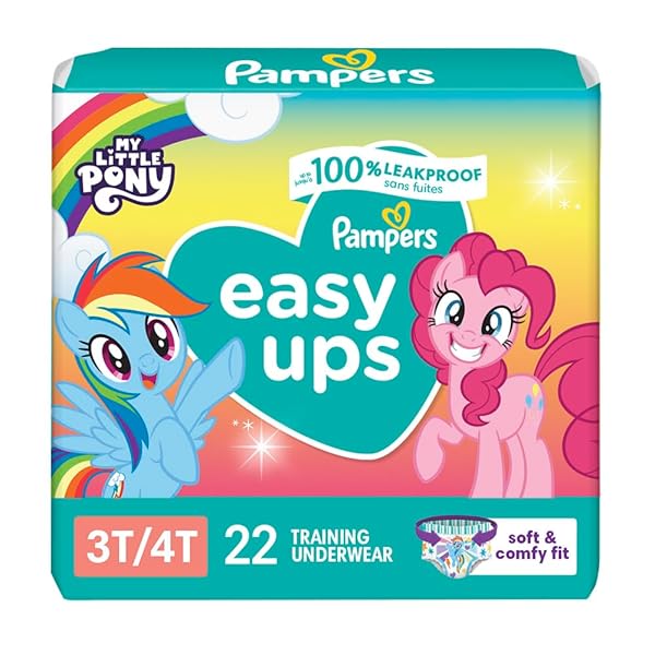 PAMPERS TRAINING PANTS – EASY UPS GIRLS & BOYS – SIZE 3T-4T, 22 COUNT, MY LITTLE PONY POTTY UNDERWEAR (PACKAGING MAY VARY)