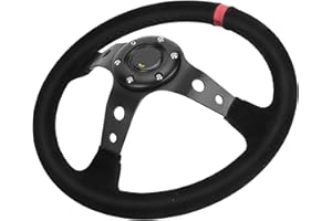 35Cm 14In Aluminum Steering Wheel With Horn For Racing Car Easy Installation Red
