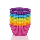 Mango Spot Silicone Baking Cups, Cupcake Liners, Truffle Cups - 12 Pack, 6 Colors