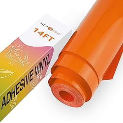 HTVRONT Orange Permanent Vinyl, 12" x 14 FT Glossy