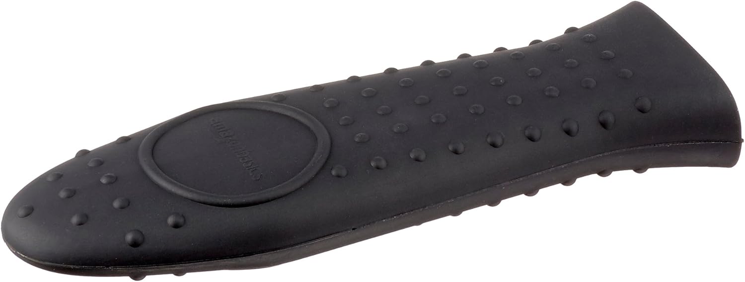 Basics Silicone Hot Skillet Handle Cover Holder, Black: Kitchen & Dining
