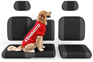 KEMIMOTO UTV Seat Cover Set for 60/40 Split Back Seat Compatible with Polaris Ranger XP 1000 2017-2021, Split Bench Seat Covers Upgraded w/Headrest Cover (Crew Fits Front Seat Only)
