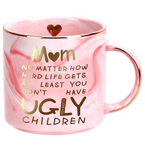Mothers Day Gifts for Mom from Daughter Son - 12oz Funny Coffee Mug for Mom Wife from Husband Unique Marble Coffee Cup with Gold Print Christmas Birthday Mother's Day Present for Mama Stepmother Women